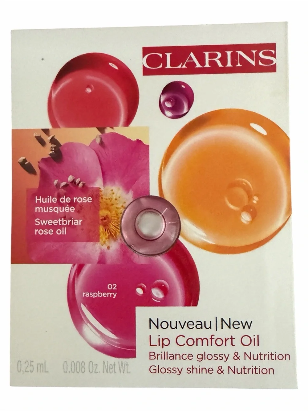 Clarins Gift Set w Red Clarins Bag W Eau Extraordinaire, SPF Cushion, Lotion +